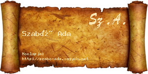 Szabó Ada névjegykártya